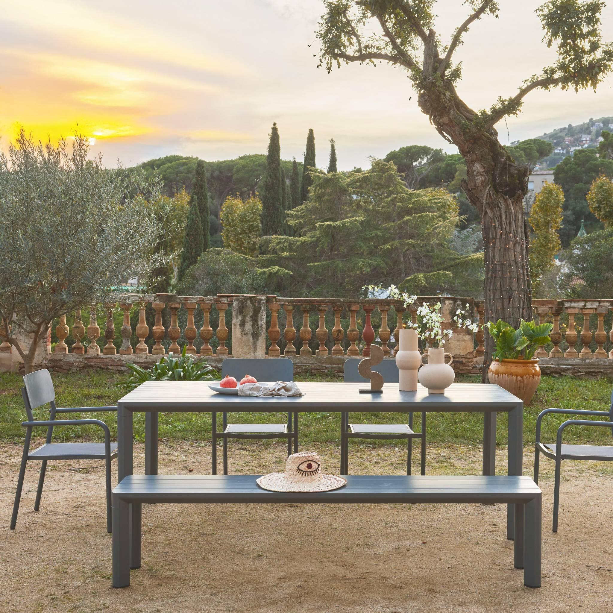 Mesa de jardim de alumínio de 8 lugares, Antracito 3/6