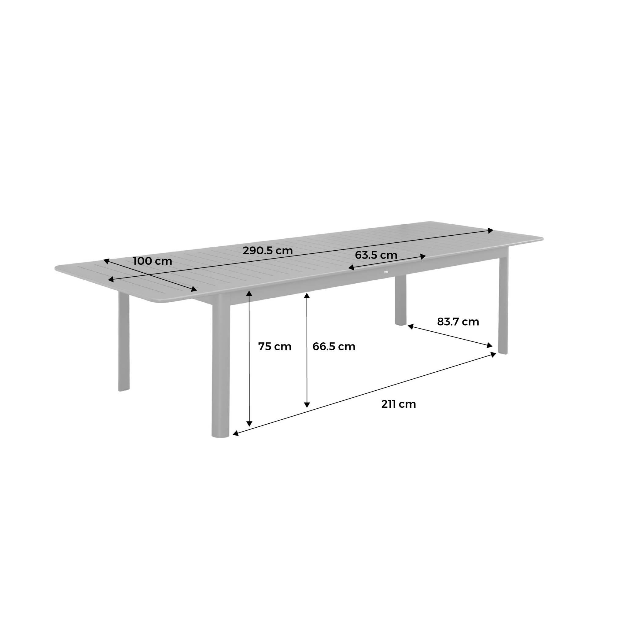 Tavolo da giardino allungabile in alluminio, 10 posti, Beige 4/6