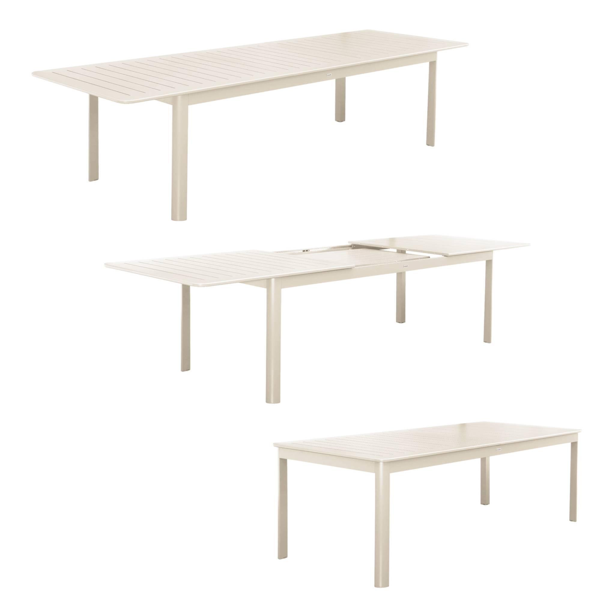 Tavolo da giardino allungabile in alluminio, 10 posti, Beige 5/6