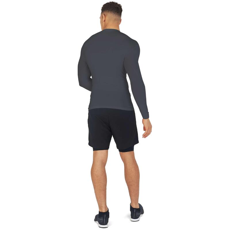 Haut de compression thermique à manches longues et col court pour homme
