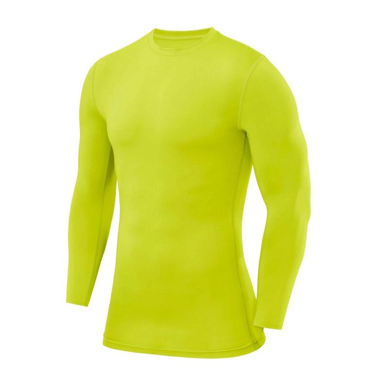 Haut de compression thermique à manches longues et col court pour homme