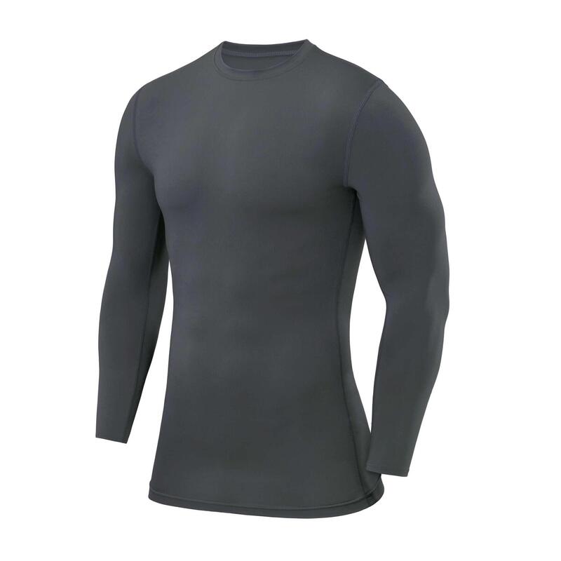 Haut de compression thermique à manches longues et col court pour homme