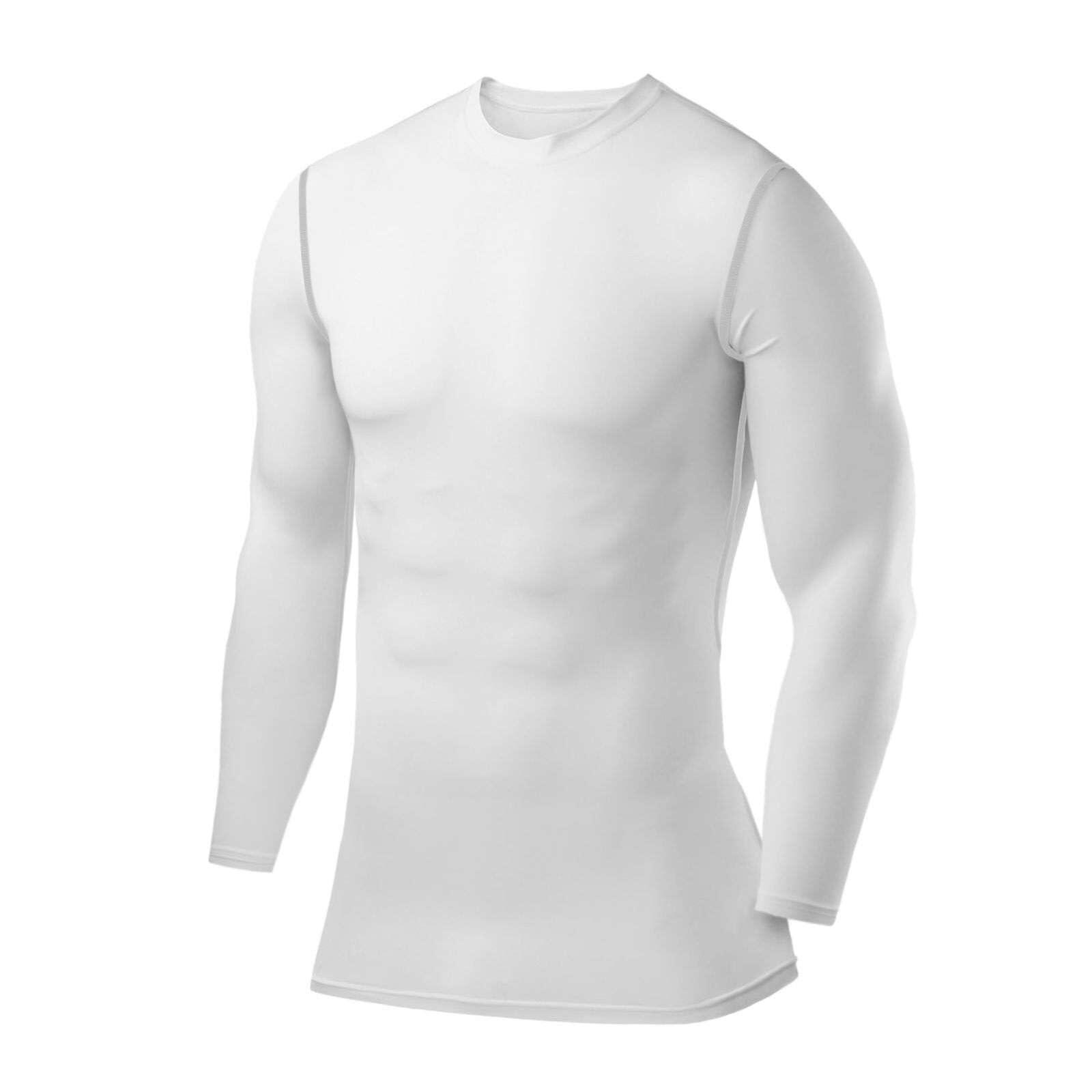 POWERLAYER Camiseta de Compresion Manga Larga con Cuello Redondo para Hombre