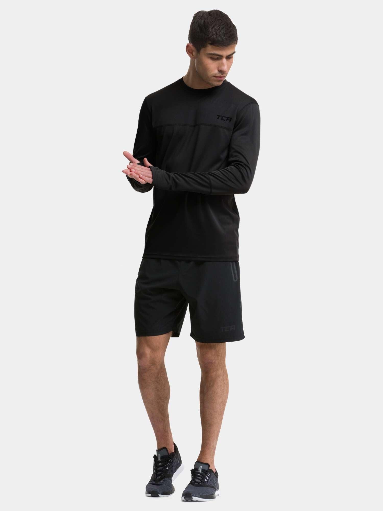Men's Element Long Sleeve Quick Dry Running Top - Black Stealth 6/7