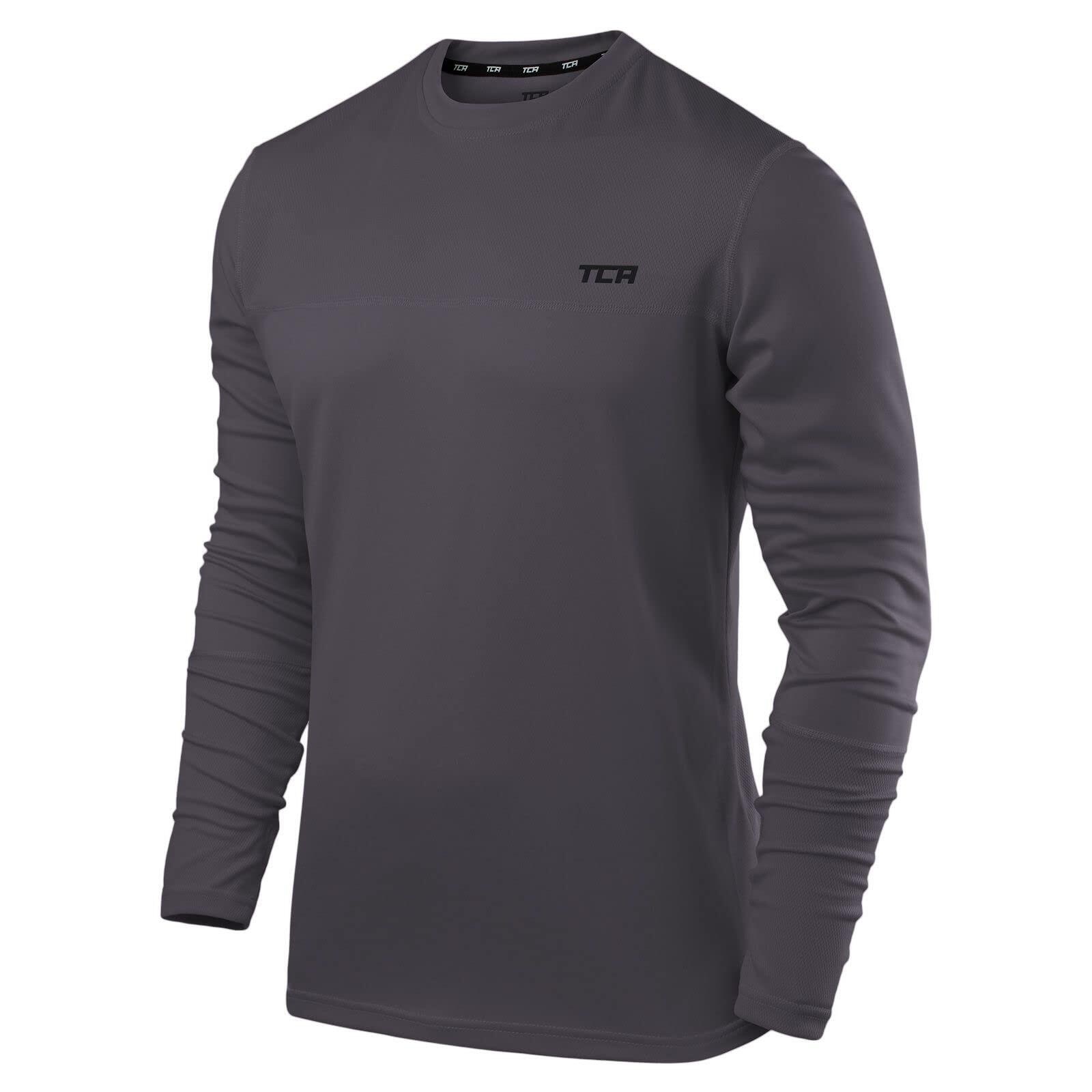 TCA Men's Element Long Sleeve Quick Dry Running Top - Castlerock