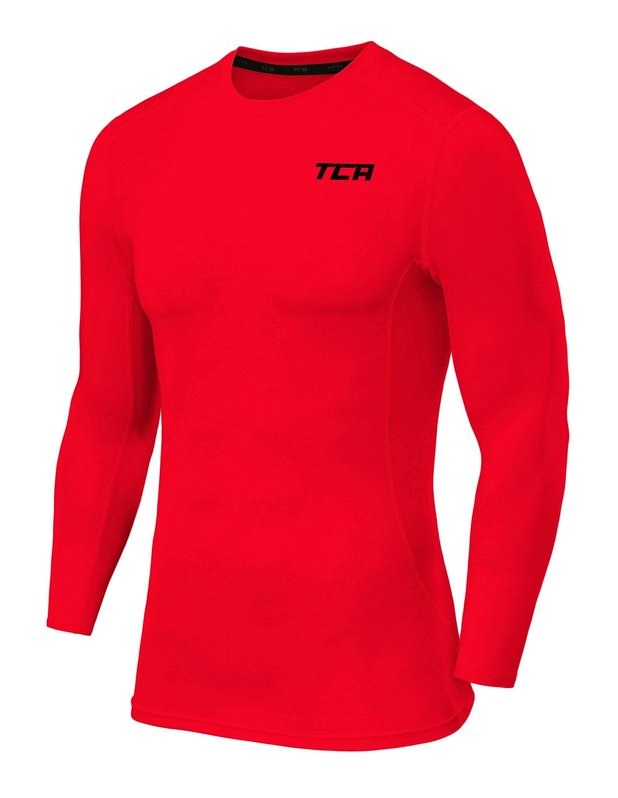 TCA Elite Plus Mens Long Sleeve Compression Top - White