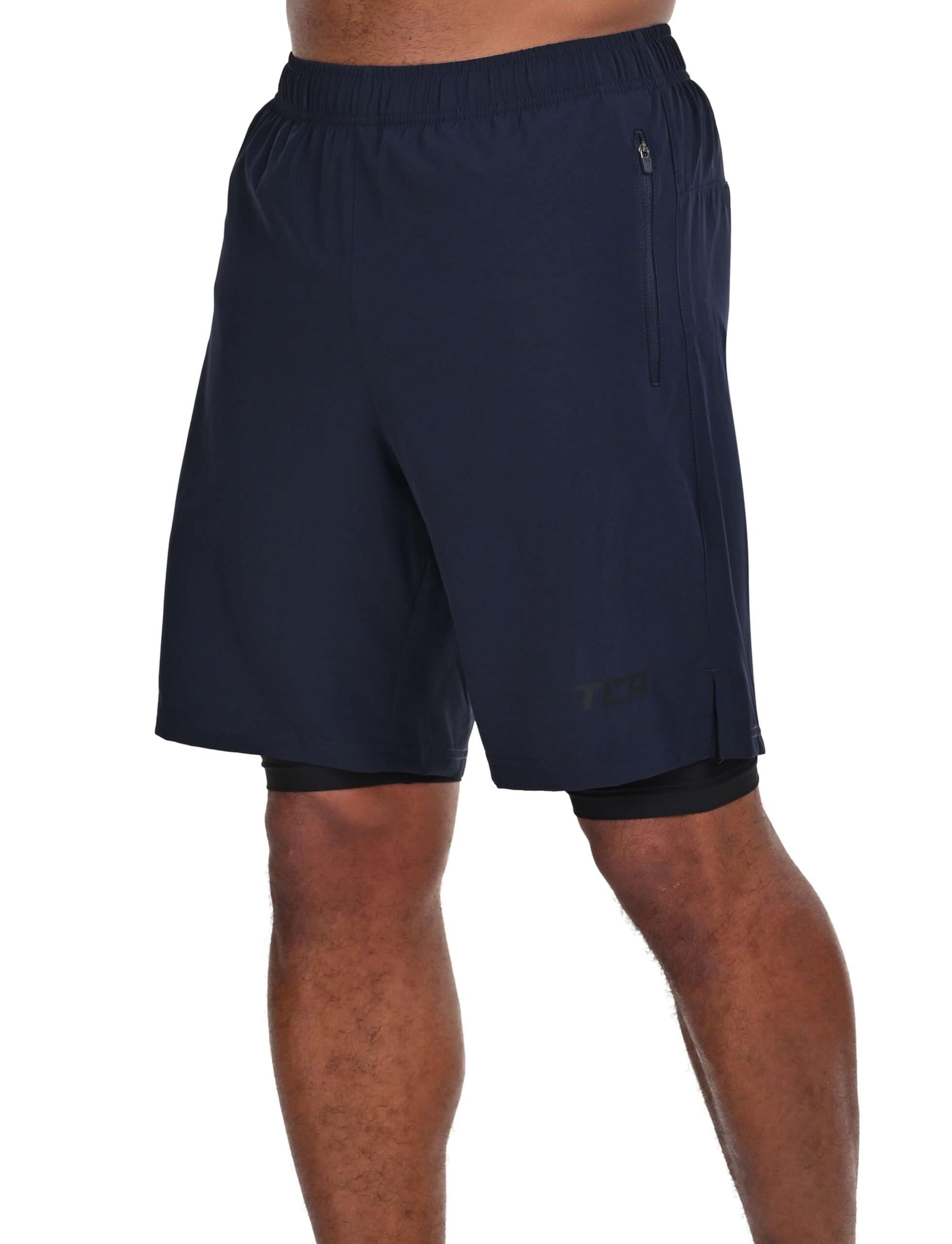 Men's Ultra 2-in-1 Running Shorts with Zip Pockets - Navy/Black 5/7