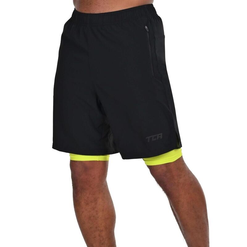 Short Ultra 2 en 1 avec collant et poche zippée pour homme