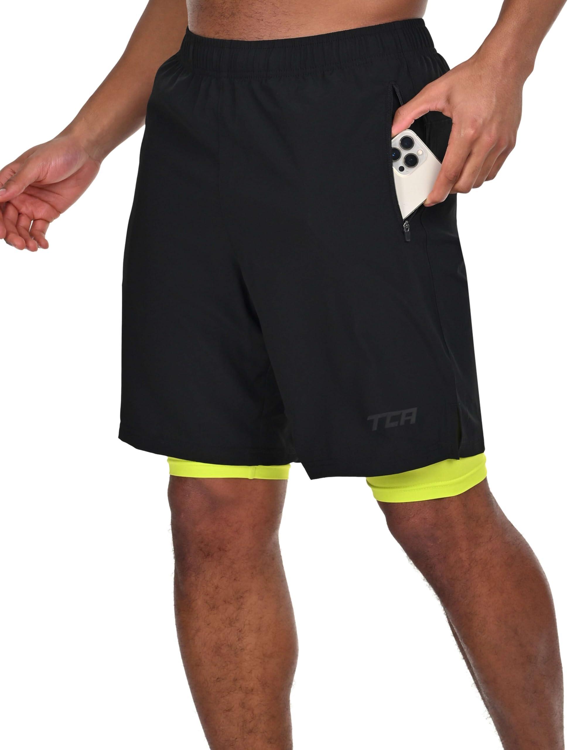 Pantaloncini Uomo Decathlon Pantaloncini Running Uomo 2 In 1 - Compressione, Traspiranti, Con Tasca Zip, Sportivi Under Armour - Foto 4