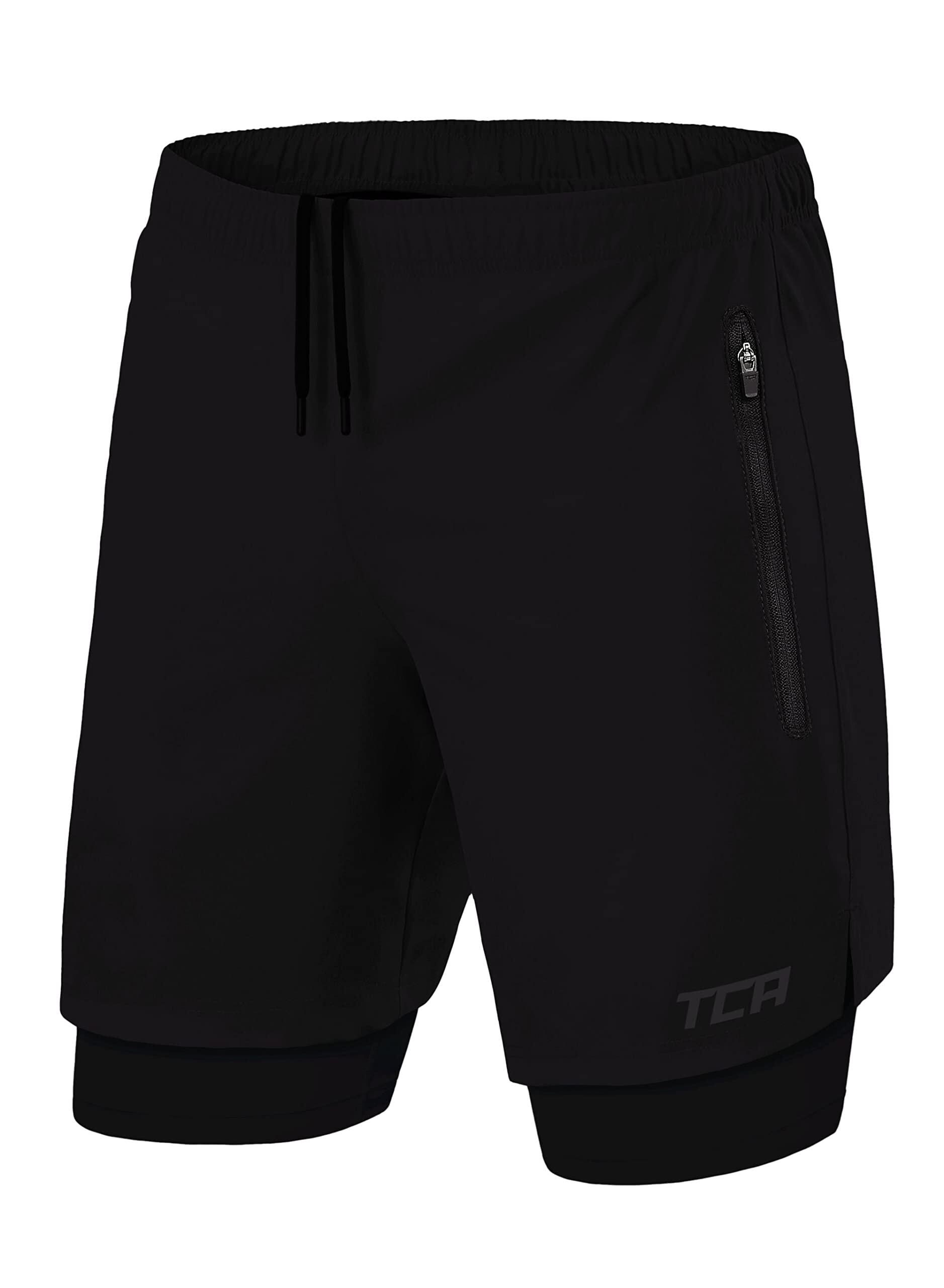 TCA Heren Ultra 2-in-1 Hardloopshorts met Sleutelzak