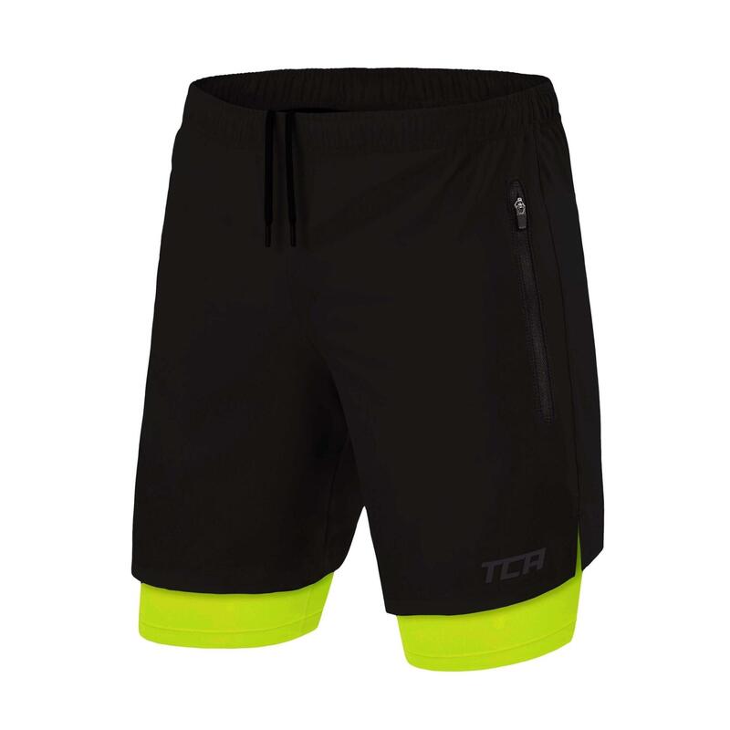 Short Ultra 2 en 1 avec collant et poche zippée pour homme