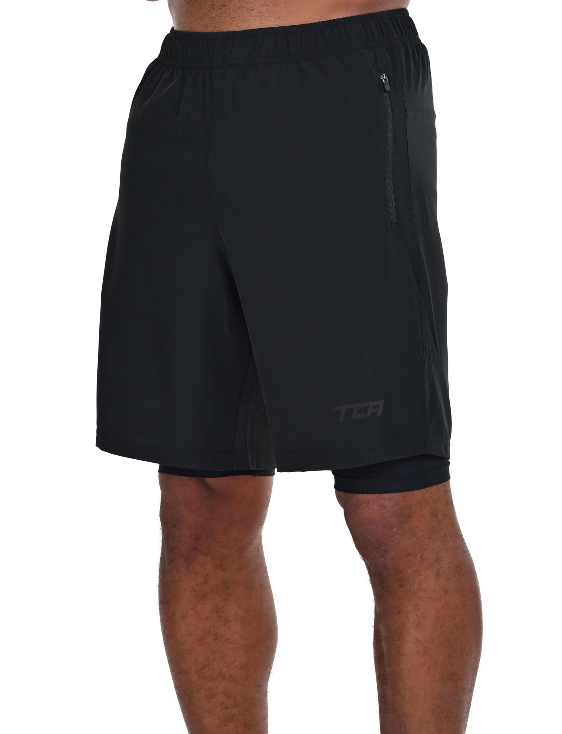 Men's Ultra 2-in-1 Running Shorts with Zip Pockets - Anthracite 5/7