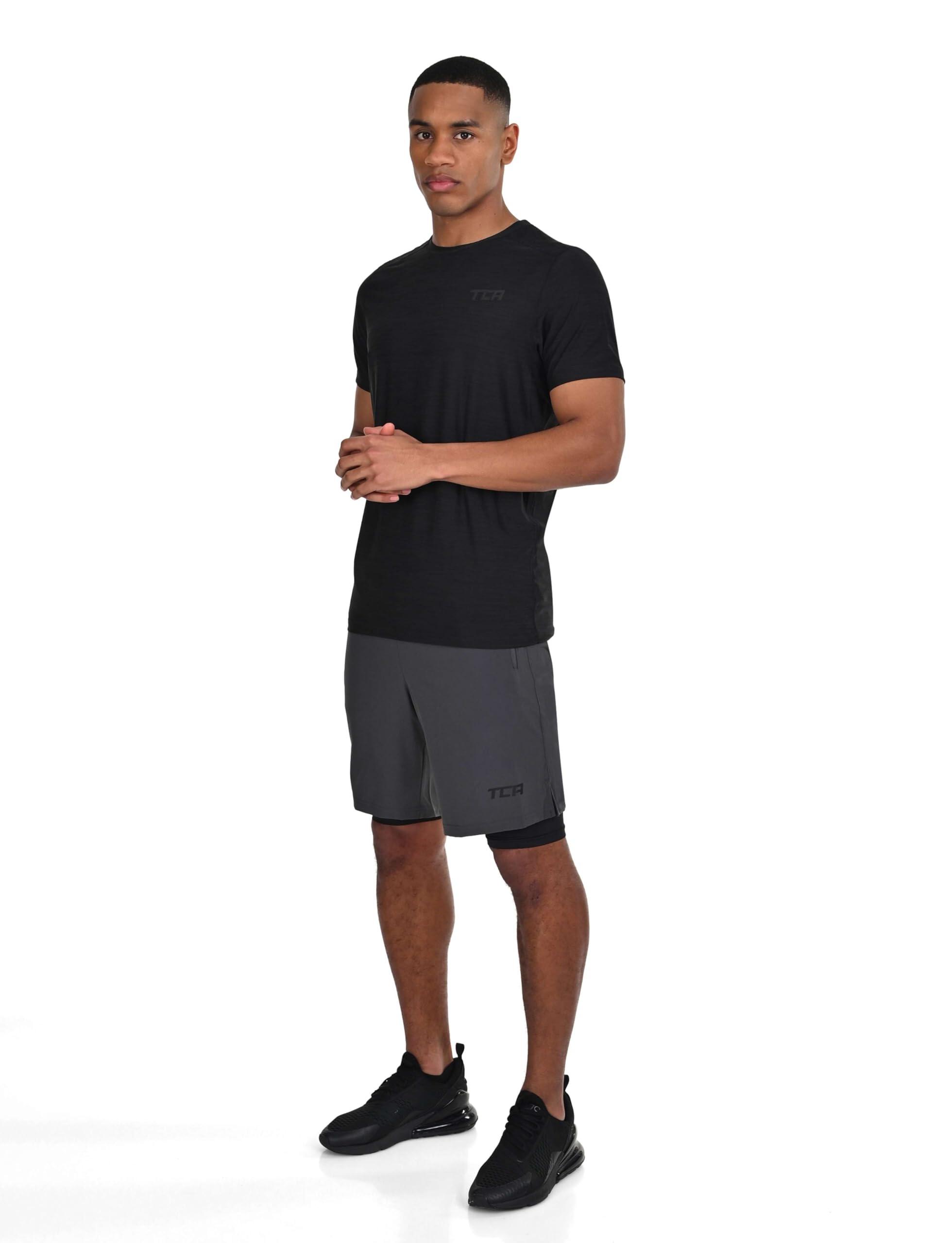 Men's Ultra 2-in-1 Running Shorts with Zip Pockets - Asphalt 6/7
