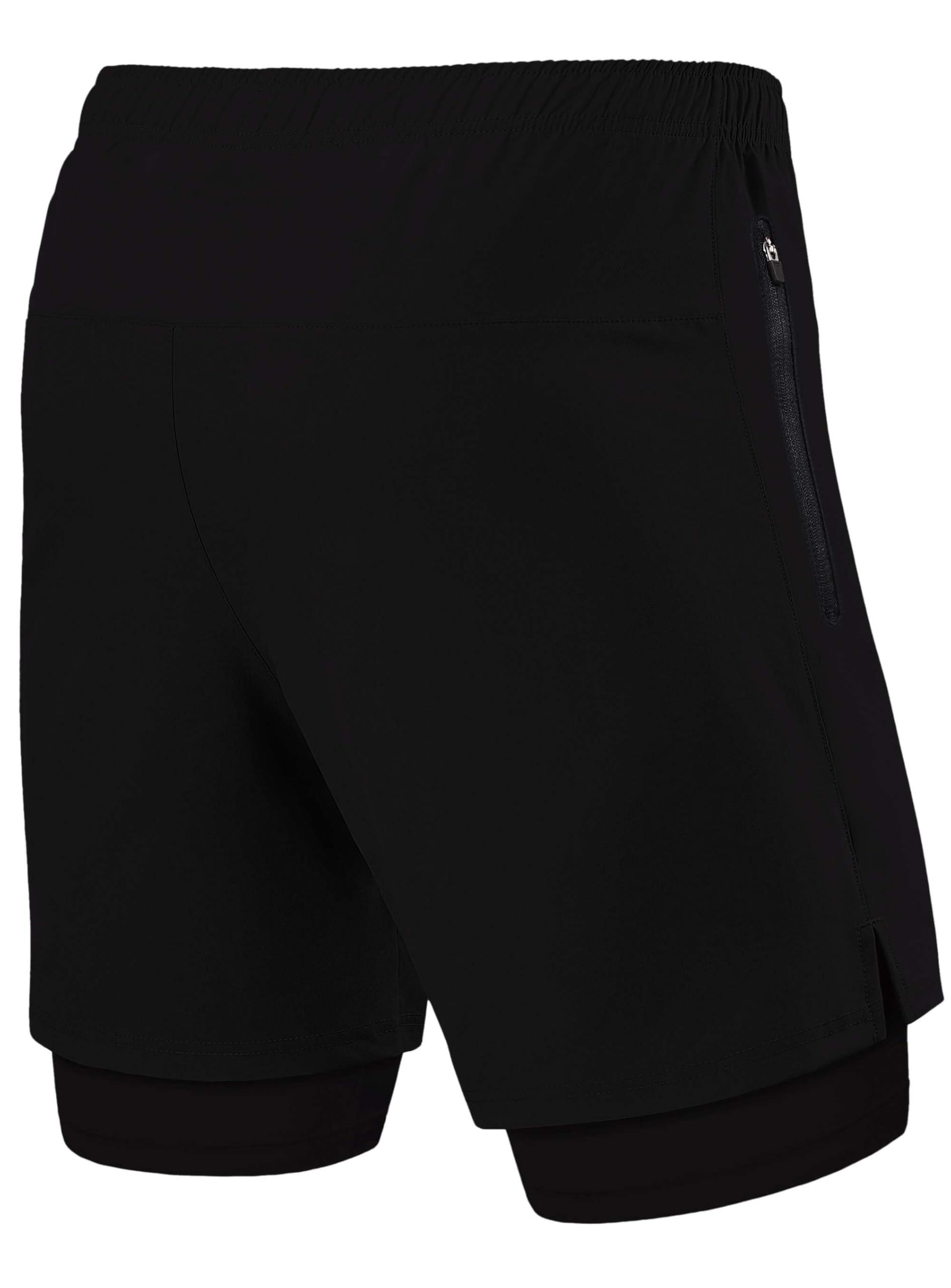 Men's Ultra 2-in-1 Running Shorts with Zip Pockets - Anthracite 3/7
