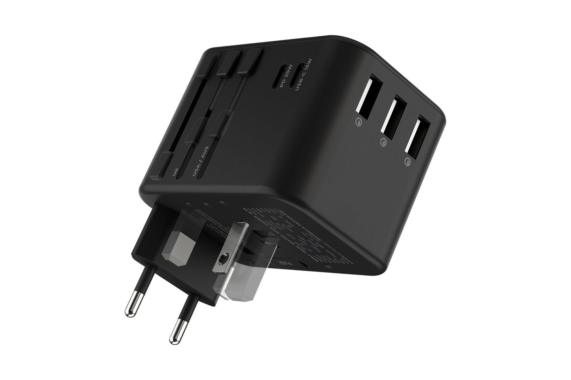 ROLLINGSQUARE World Plug Travel Adapter l Universal Travel Plug Quick Charger 35.5W - 3 USB