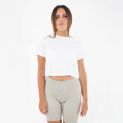 T-shirt corta da donna CROPPED TEE bianca