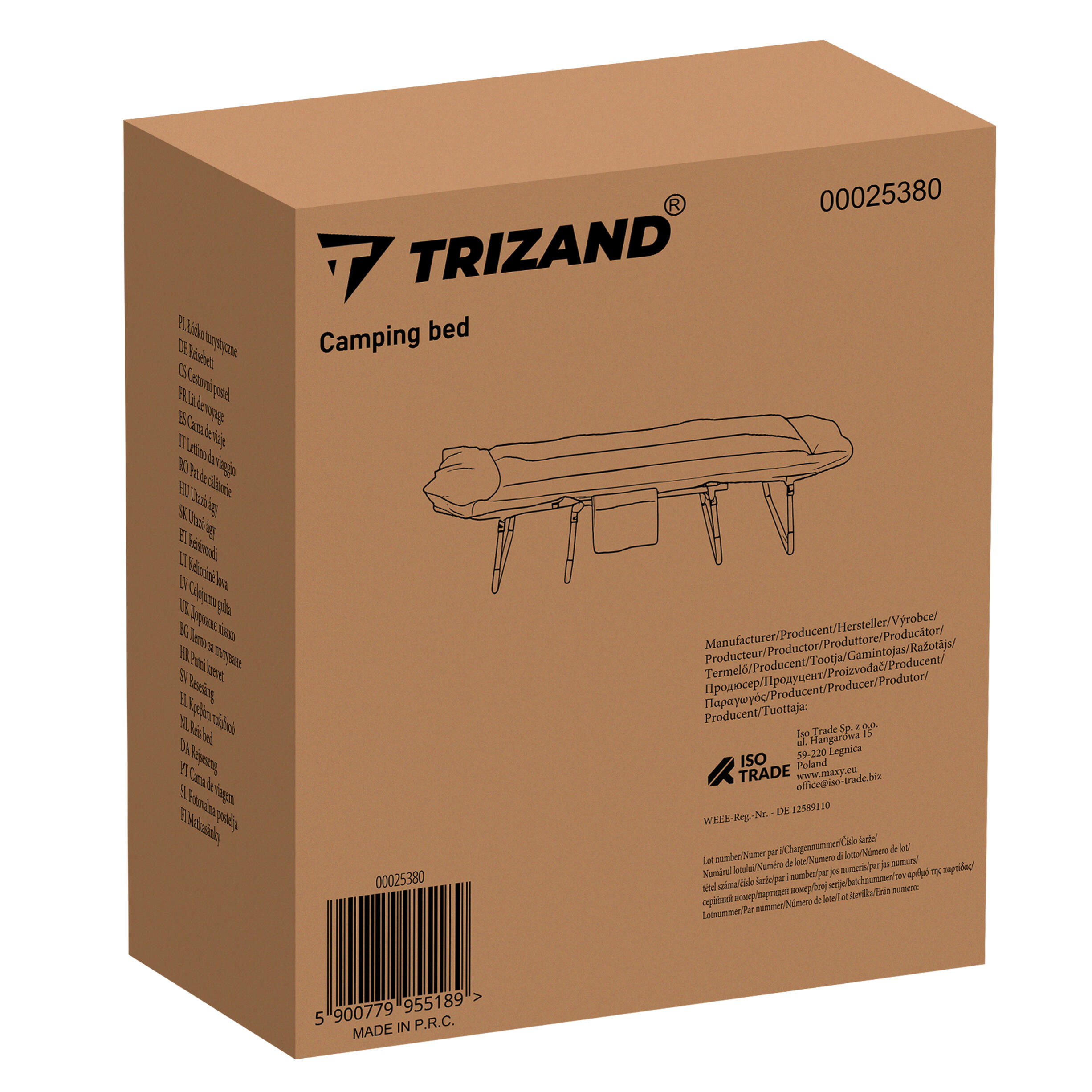 Kempingové lehátko FOLDING BED  200 x 65 cm 2/7
