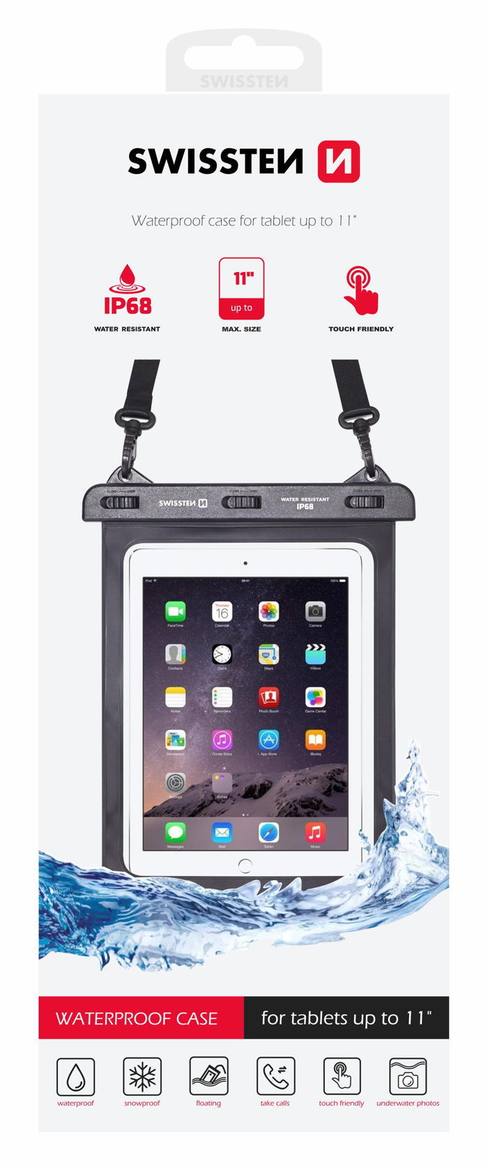 Bolsa Swissten Waterproof Case Tablet 11" preto 3/6