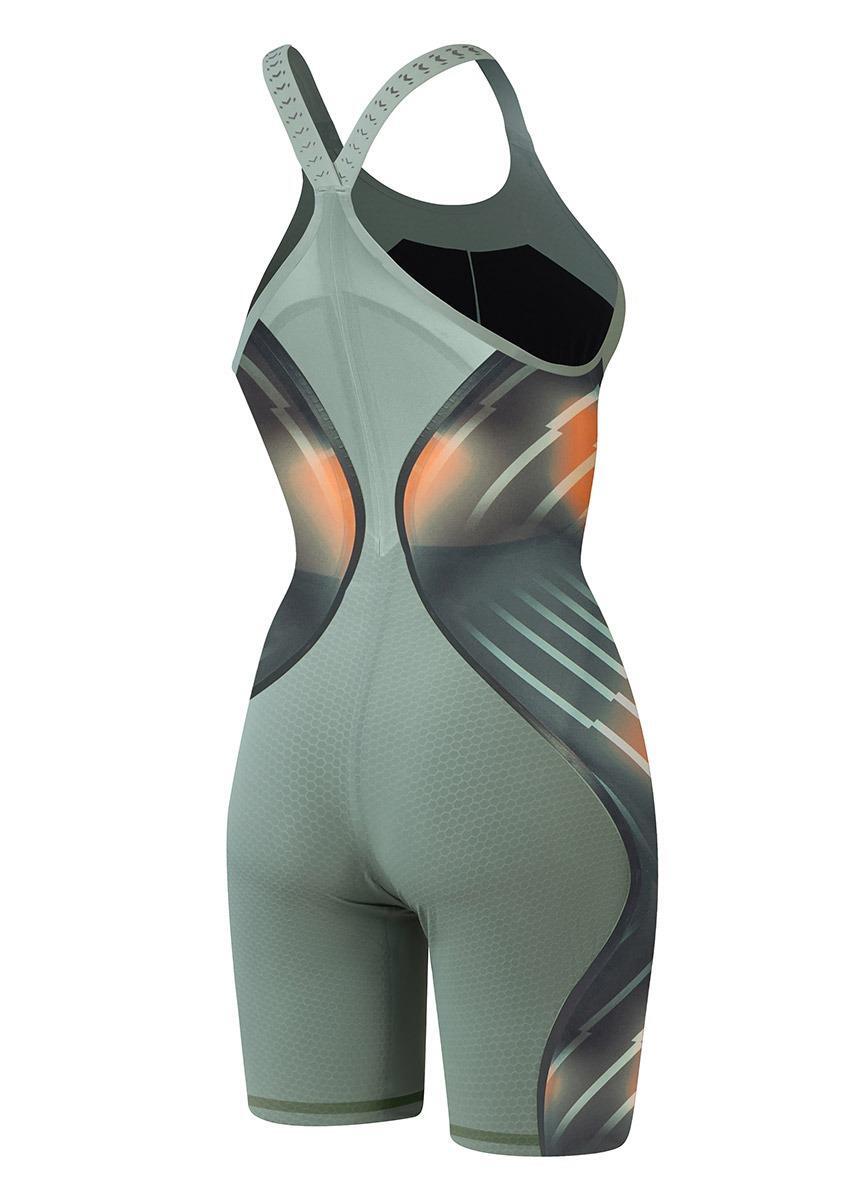 Speedo Fastskin LZR Pure Intent 2.0 Espalda Cerrada y Rodillas, Verde / Naranja 6/7