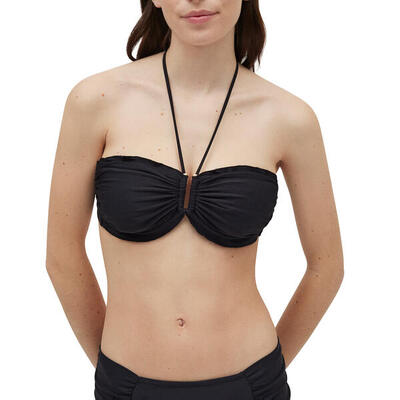 Top bikini reductor con doble tirante negro copa C