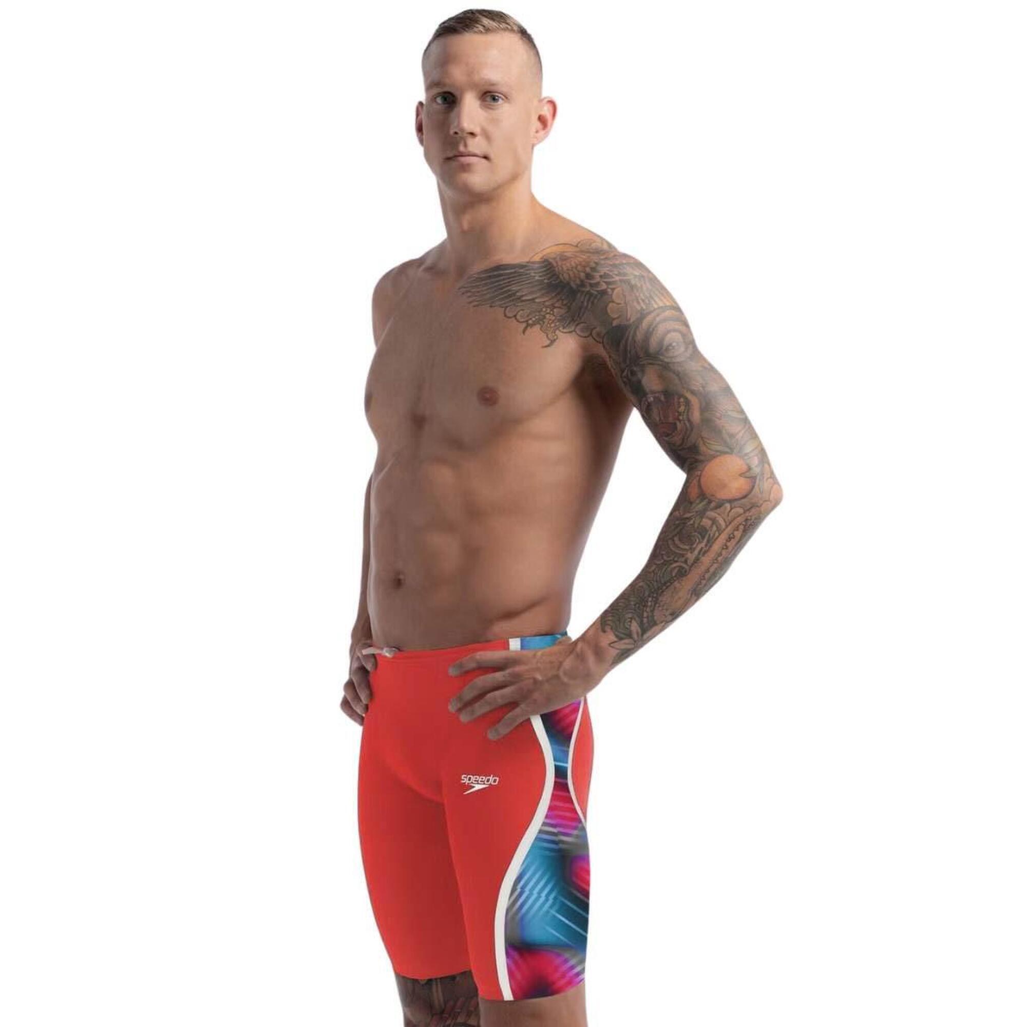 Speedo Fastskin LZR Pure Intent 2.0 Jammer - Vermelho Flamejante / Azul Picton