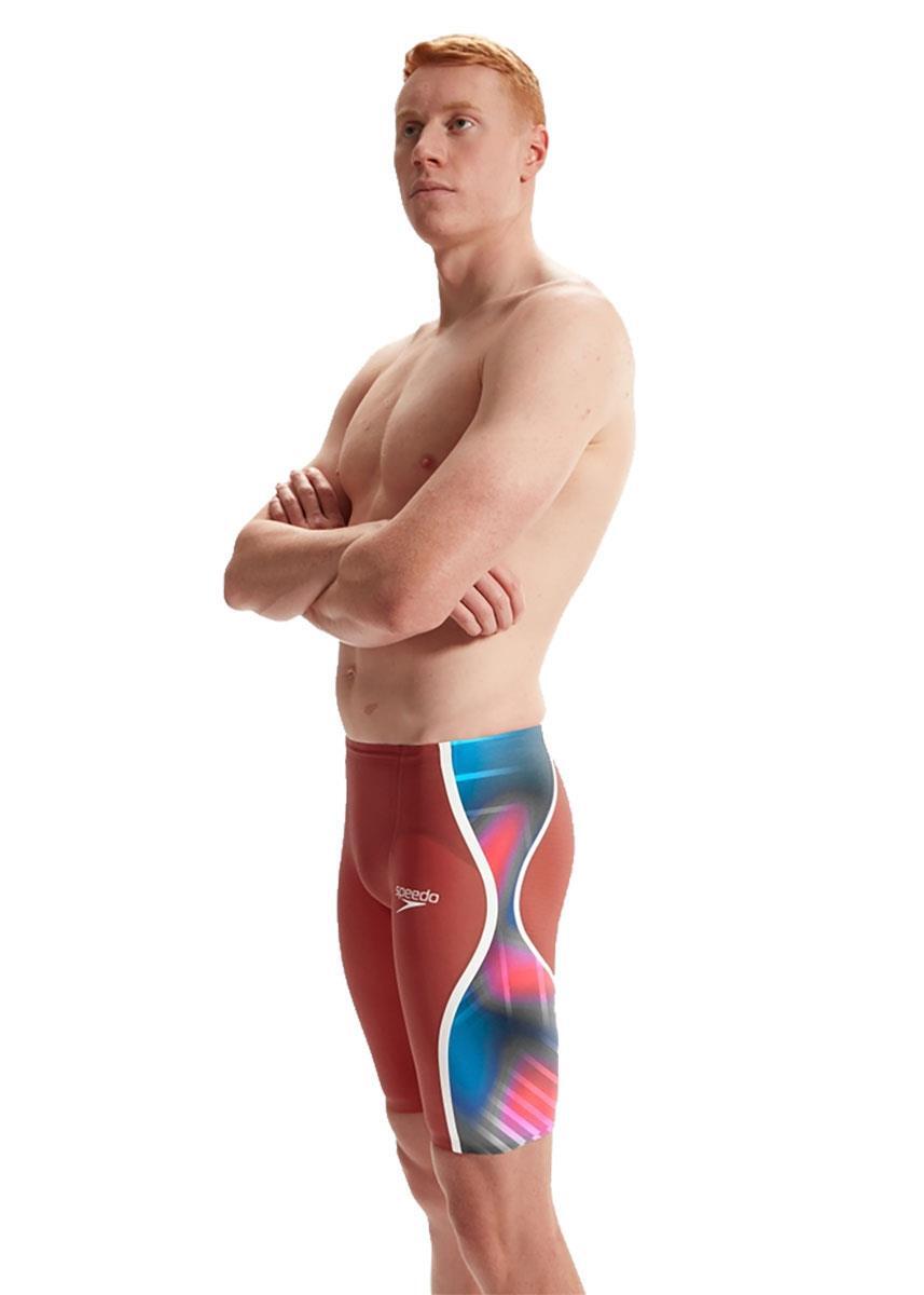 Speedo Fastskin LZR Pure Intent 2.0 Jammer - Rojo Fuego / Azul Picton 3/4