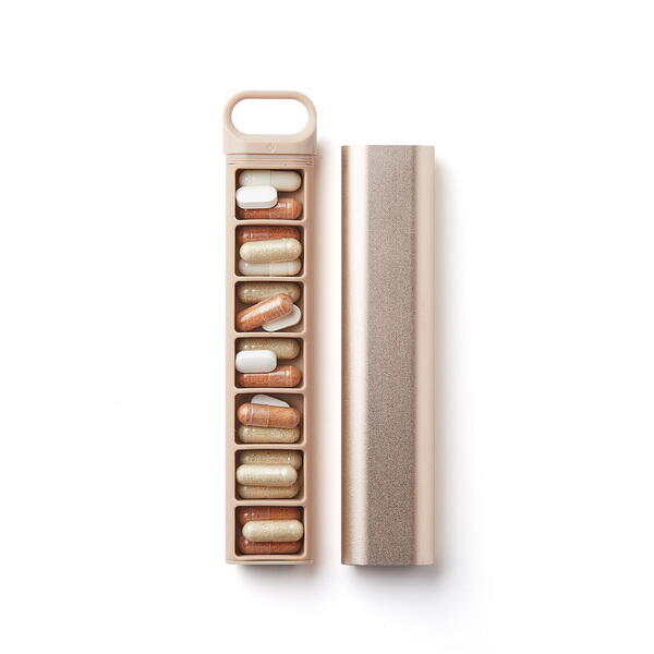 Caixa comprimidos Lexon Nomaday Pillbox dourado 5/7