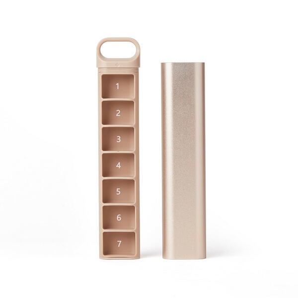 Caixa comprimidos Lexon Nomaday Pillbox dourado 2/7
