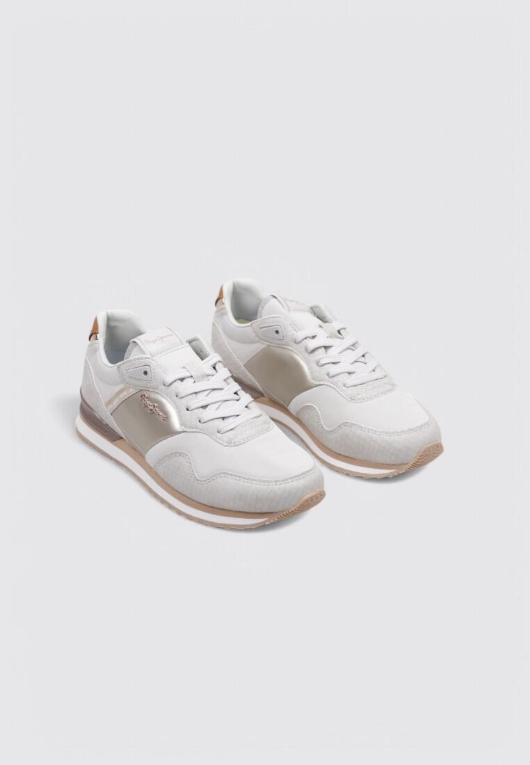 Chaussure de randonnée Baskets Femme Pepe Jeans LONDON MIX W Blan 2/7