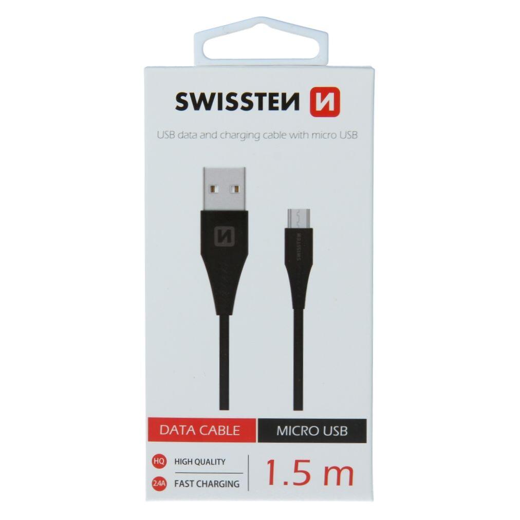 Cabo swissten usb - microusb preto - 1.5m