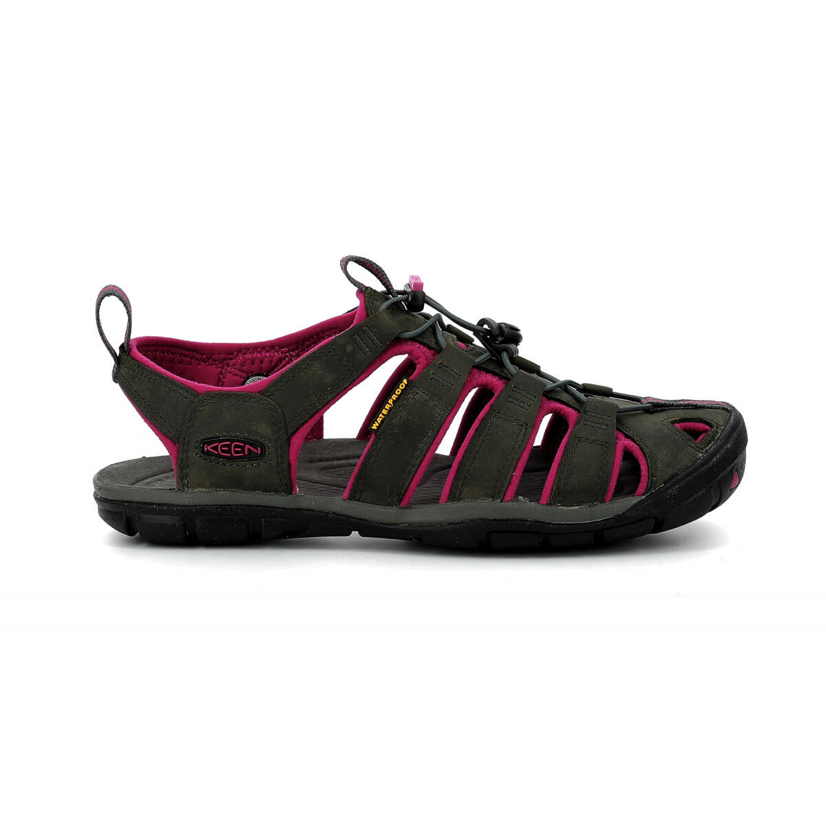 KEEN Dames CLEARWATER CNX LEATHER W Sandaal Mineraalblauw/Geel