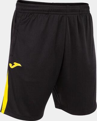 Joma championship vii shorts xl - zwart/geel. ademend voetbalshorts