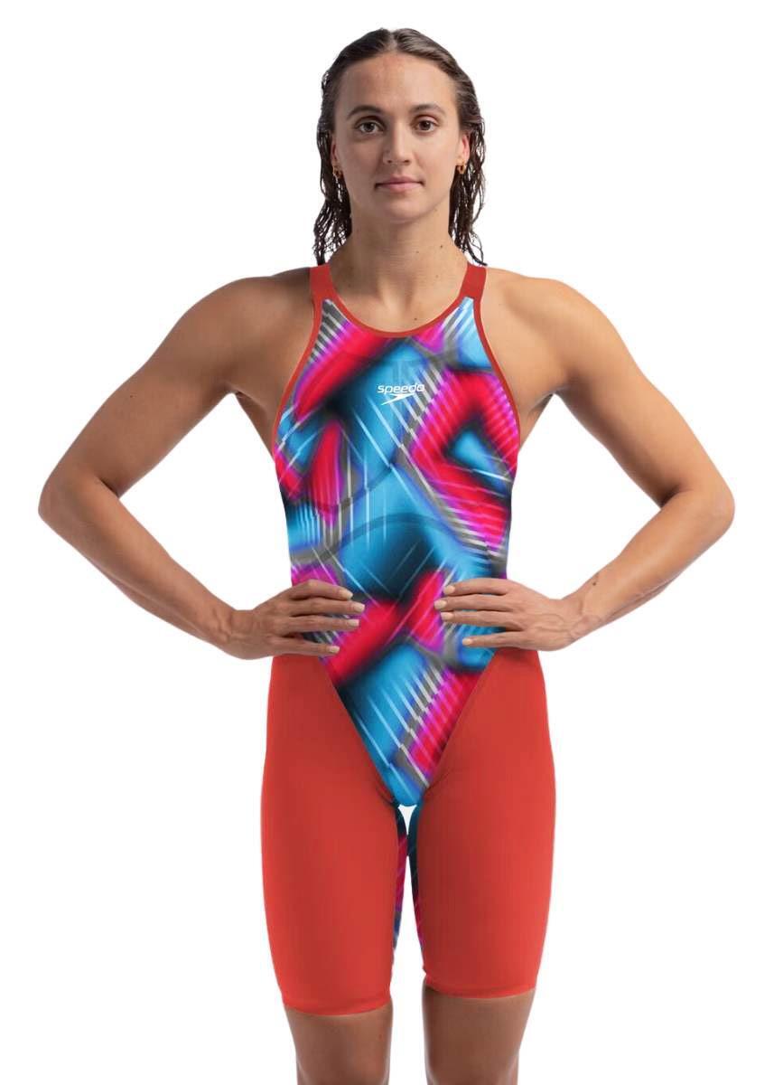 Speedo Fastskin LZR Pure Valor 2.0 Closedback Kneeskin - Vermelho / Azul 3/6