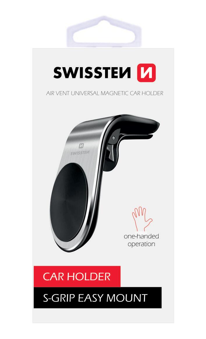 Suporte Swissten Magnetic Car Holder Easy Mount (silver) 3/5