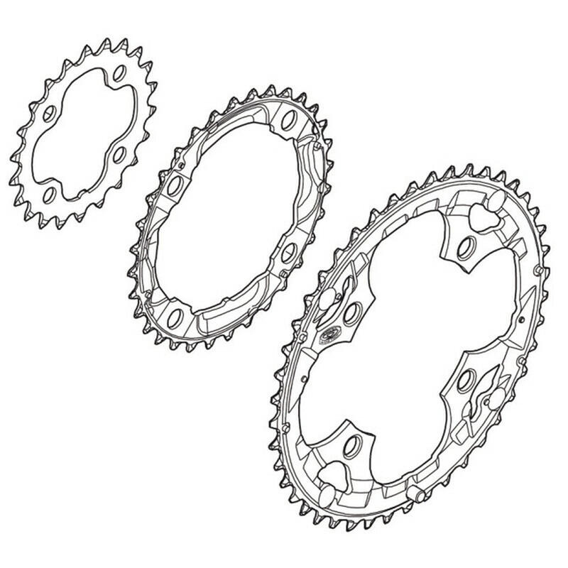 Plateau VTT origine intérieur Shimano 4BRA DEORE M532 ORIGINE 9V.