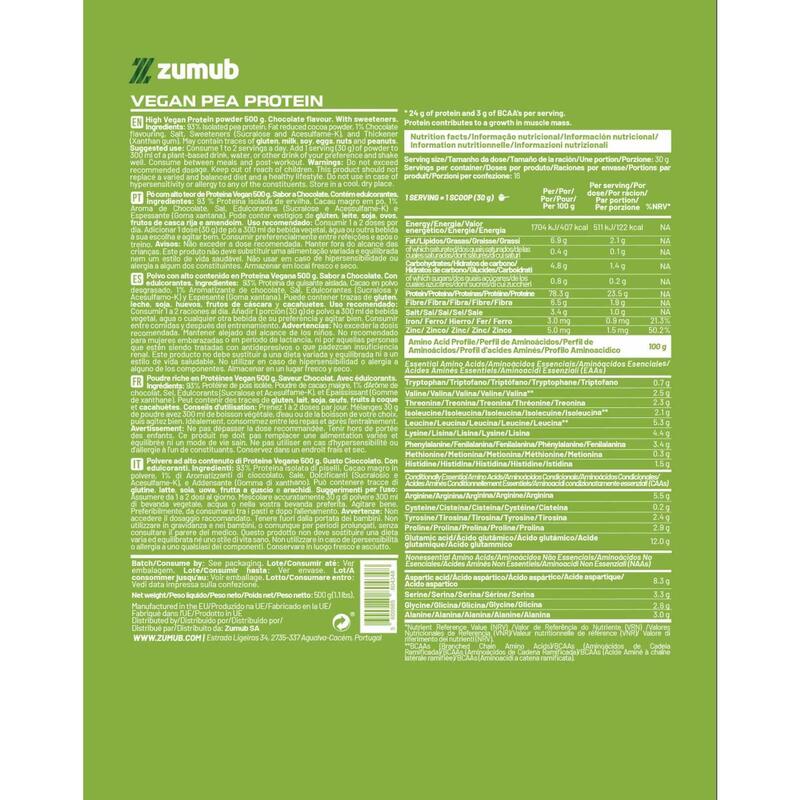 Protéine De Pois En Poudre Bulk - Saveur Vanille - 500g - Shake Végétalien Neuf