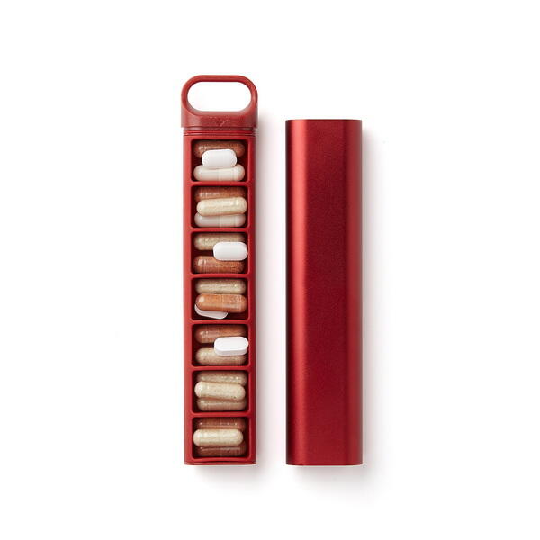 Caixa comprimidos Lexon Nomaday Pillbox vermelho 5/6
