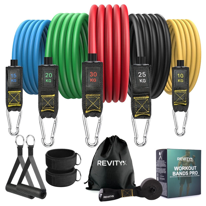 Gumy do ćwiczeń Workout Bands Zestaw 5 gum oporowych + Plan Treningowy