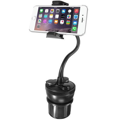 Suporte Macally Car Cup Holder Mount w/ USB charger 3/6