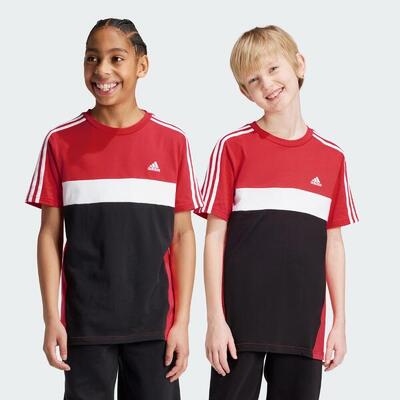 Tiberio 3-stripes colorblock katoenen t-shirt kids