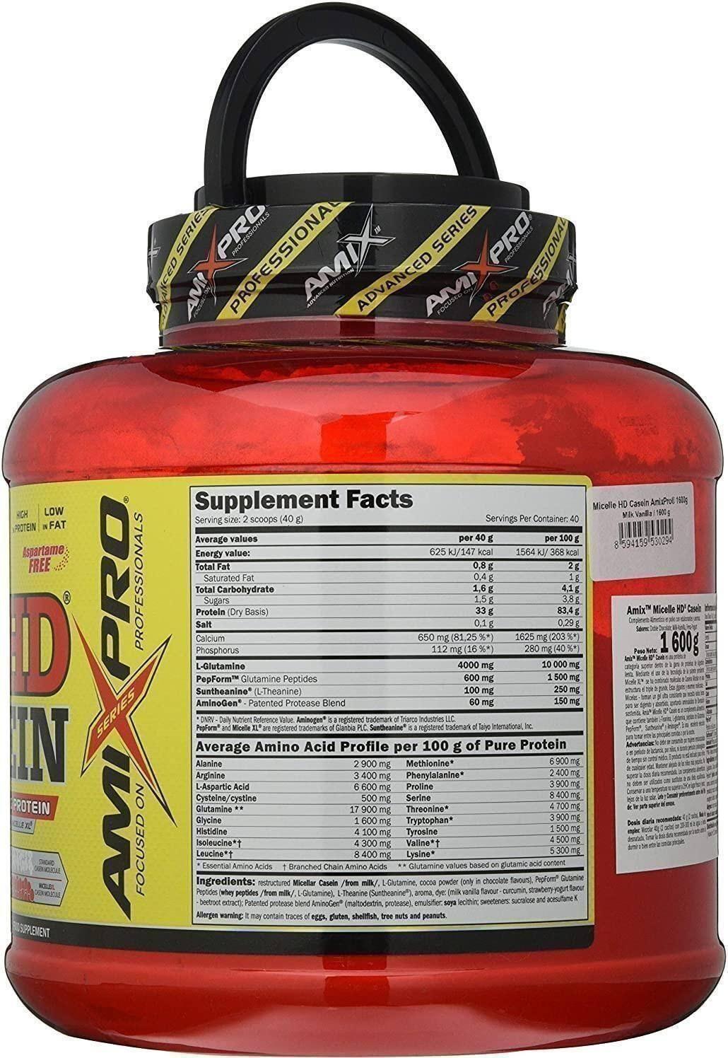 Amix Pro Micelle HD Casein 1600 Gramos 3/6