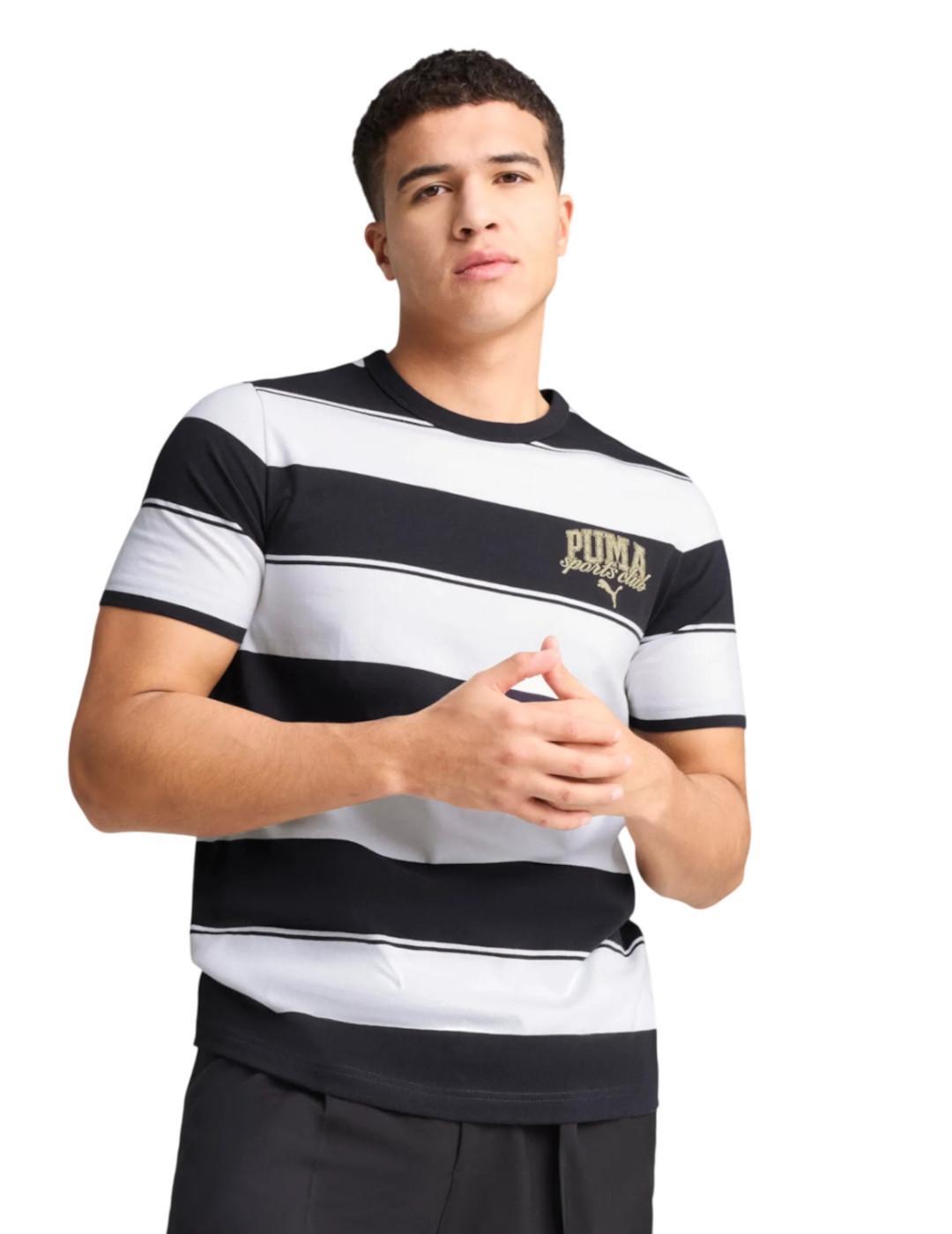 Camiseta para Hombre Puma Striped  Marino 3/4
