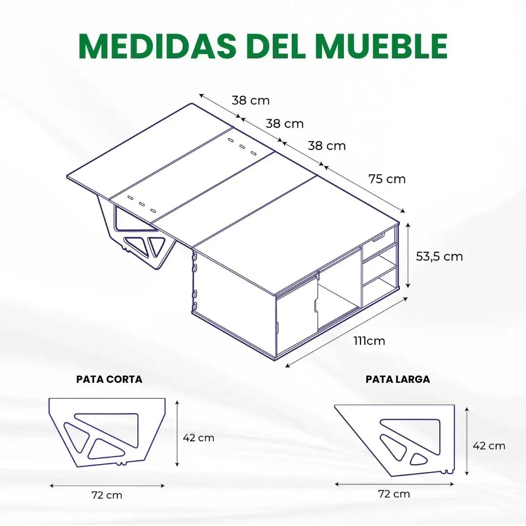 Kit di mobili - MiniCamper Van: Rifter, Partner (+modelli) - Versione corta 6/8