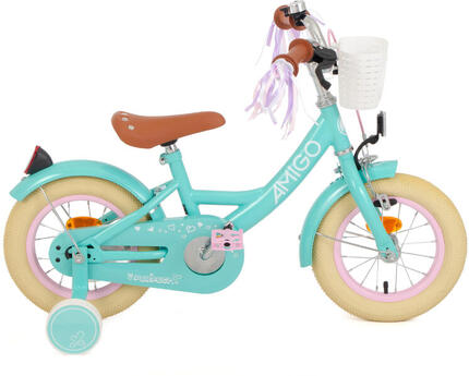 AMIGO Vélo fille Perfect 12 Pouces 21 cm Fille Frein à rétropédalage Blanc/Rose
