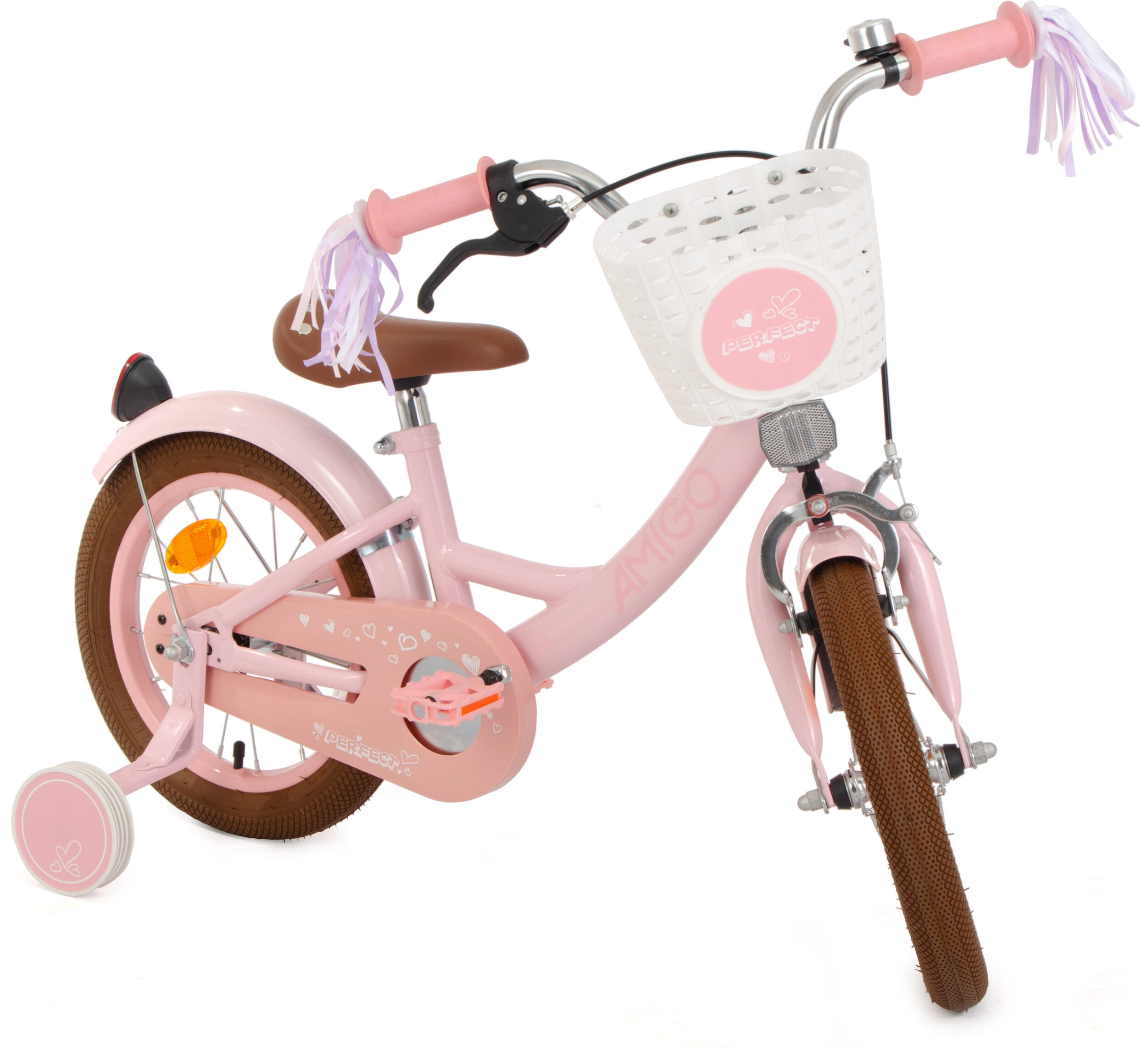 Perfect 14 Inch 22 cm Meisjes Terugtraprem Roze 5/7