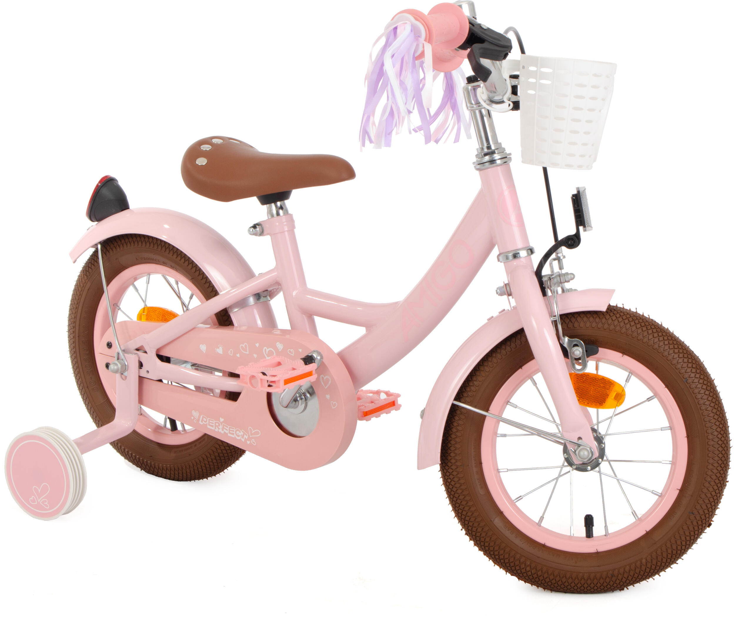 AMIGO Vélo fille Perfect 12 Pouces 21 cm Fille Frein à rétropédalage Rose 6/7