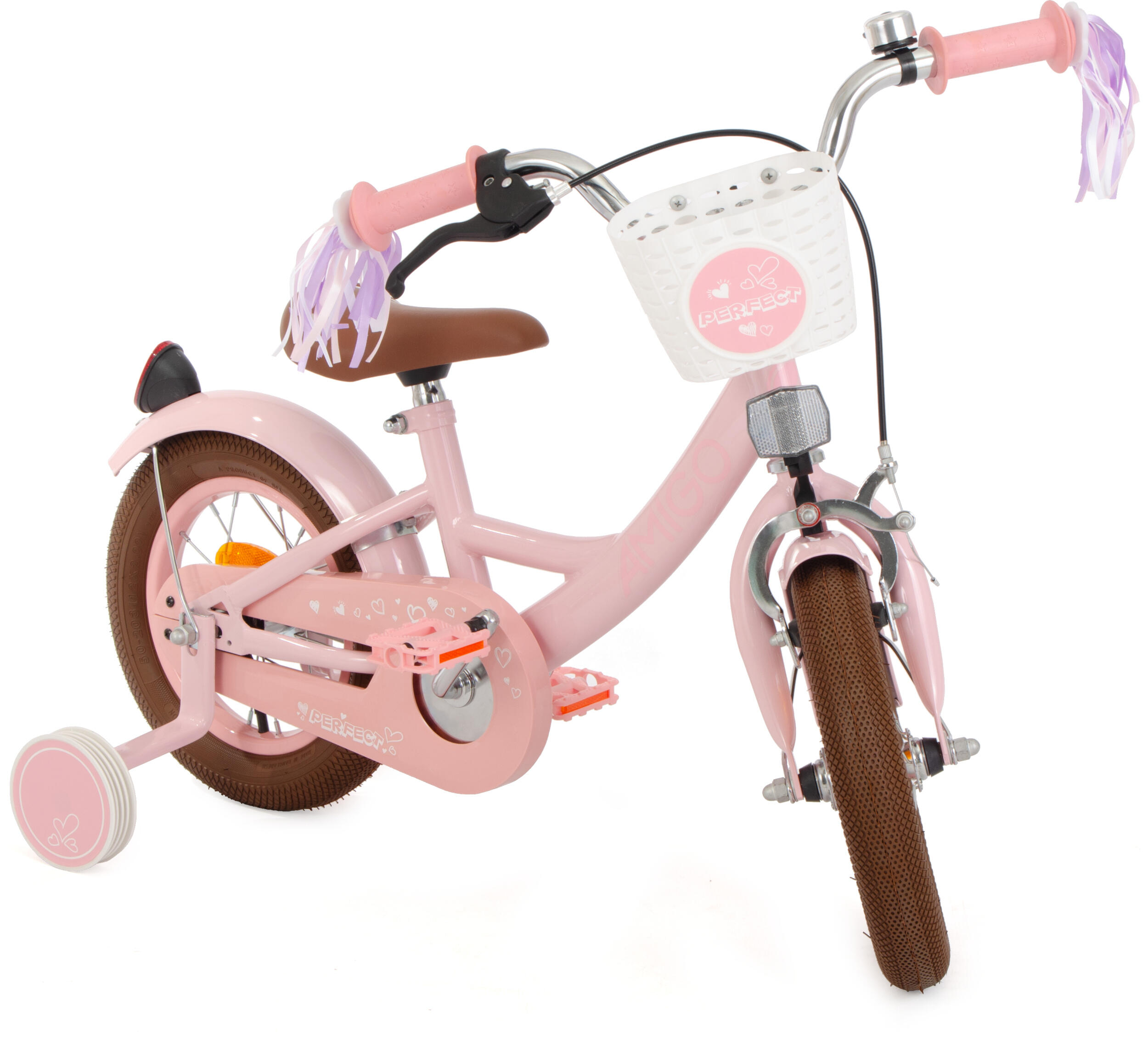 AMIGO Vélo fille Perfect 12 Pouces 21 cm Fille Frein à rétropédalage Rose 5/7