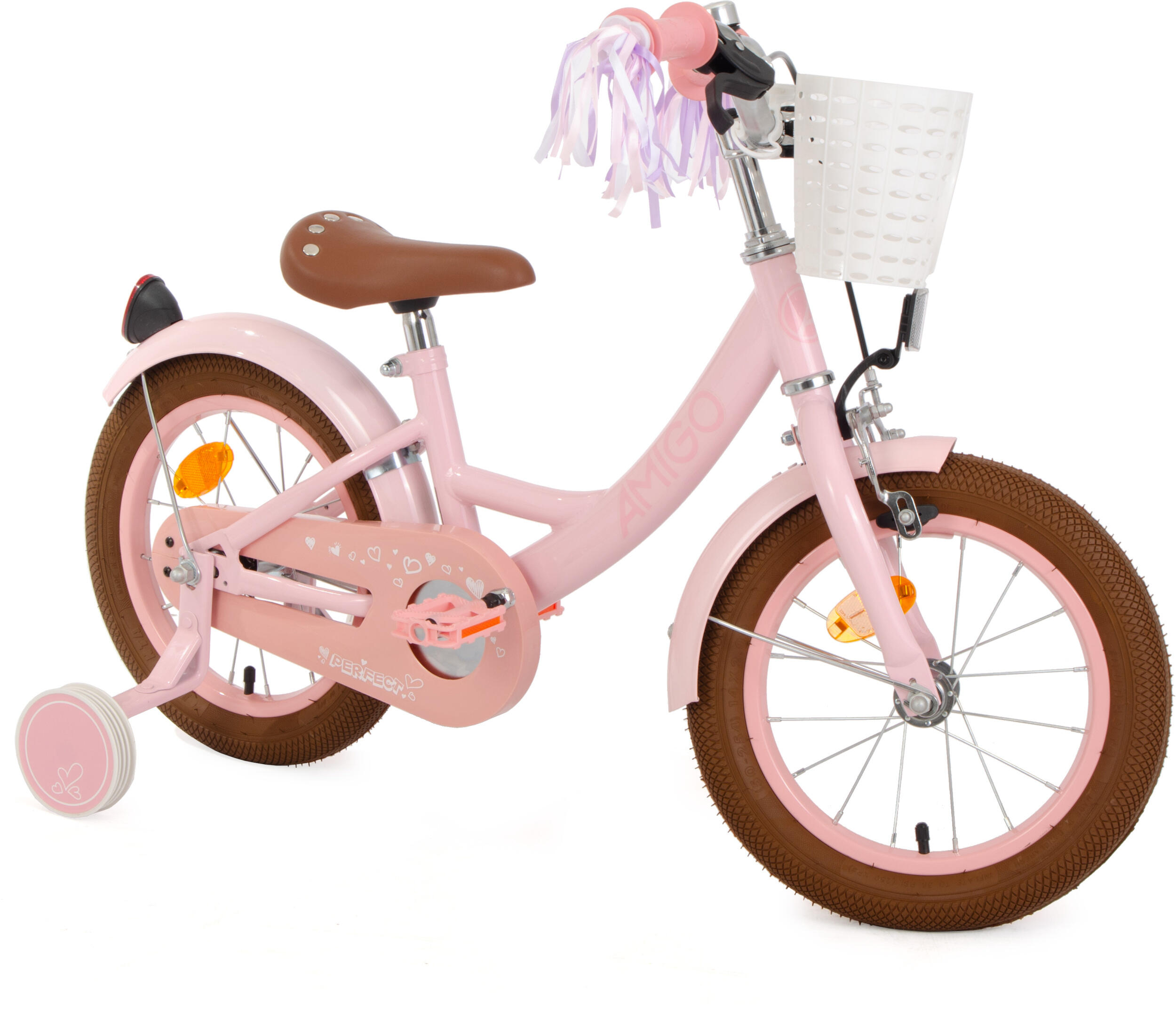 Perfect 14 Inch 22 cm Meisjes Terugtraprem Roze 6/7