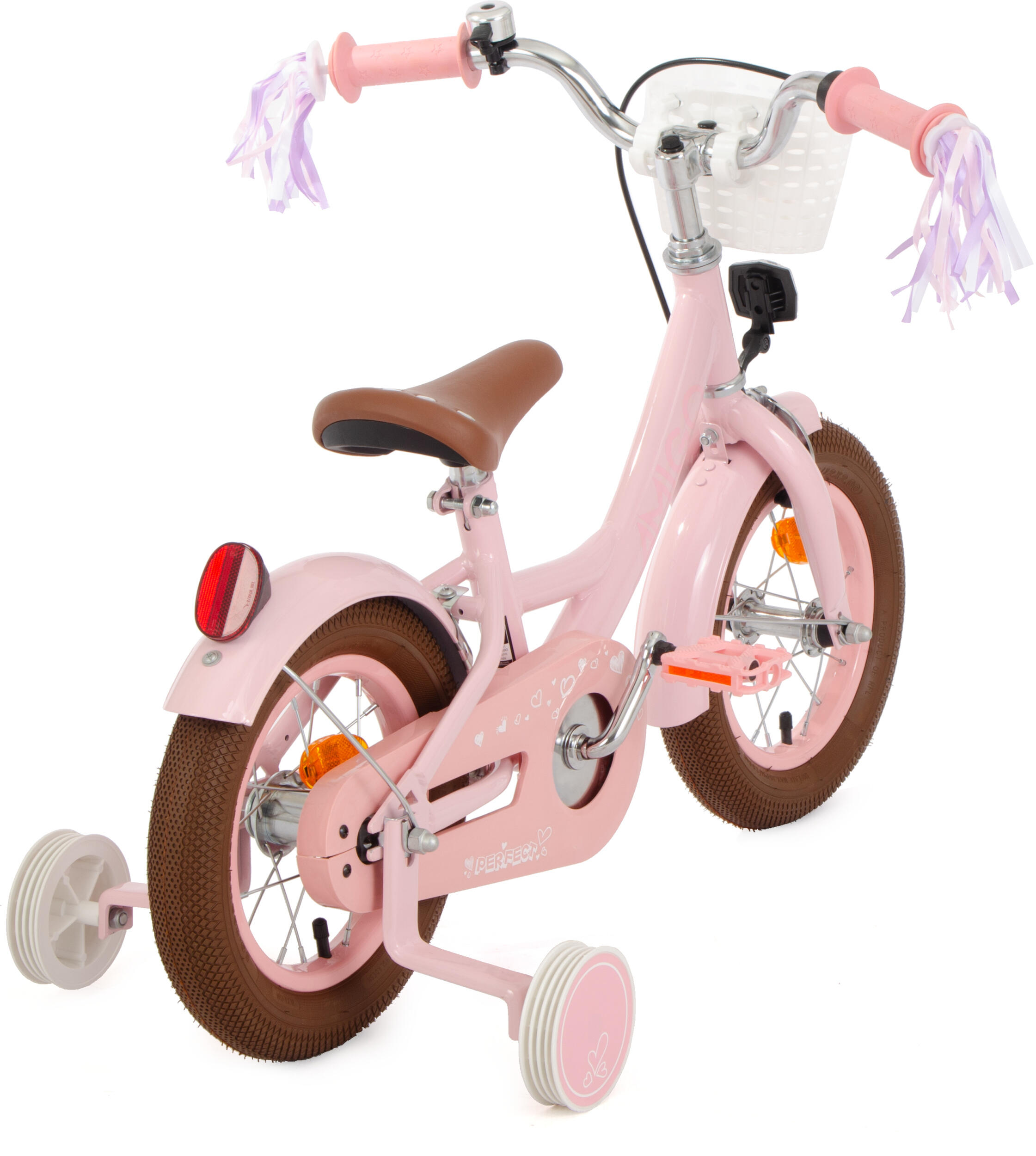 AMIGO Vélo fille Perfect 12 Pouces 21 cm Fille Frein à rétropédalage Rose 7/7