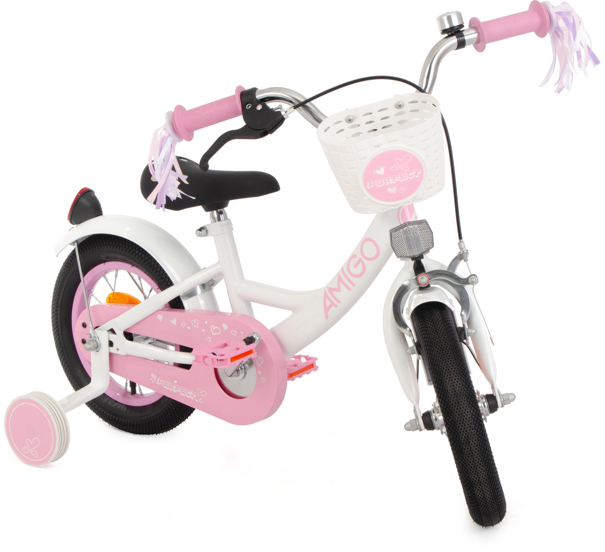 Perfect 12 Inch 21 cm Meisjes Terugtraprem Wit/Roze 5/7